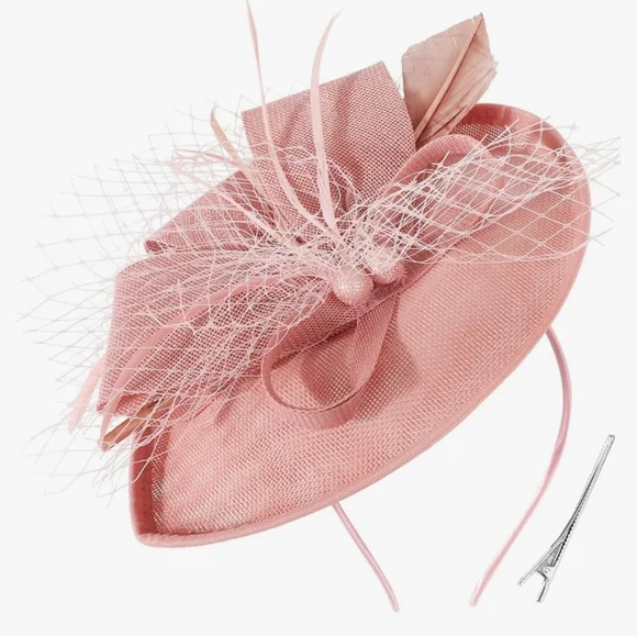 NEW! Elegant Pink Kentucky Derby Fascinator Hat - Picture 1 of 4